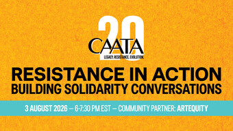 event poster for resistance in action caata conversation.
