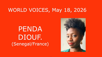 event poster for world voices with penda diouf.