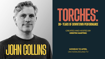 event poster for TORCHES conversation with John Collins.