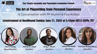 Art of Playwriting from Personal Experience event graphic.
