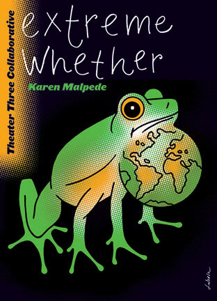 Cover art for Extreme Whether of a frog inflating its neck to reveal a globe.