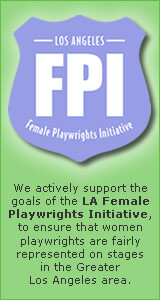 Badge for the Female Playwright's Initiative.