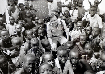 Paul Watson with Southern Sudan Kids During Civil War. Photo by Andrew Stawicki.