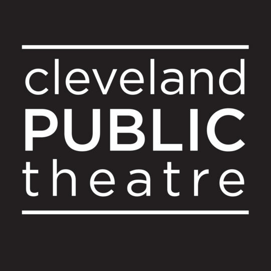 black and white text Cleveland Public Theatre