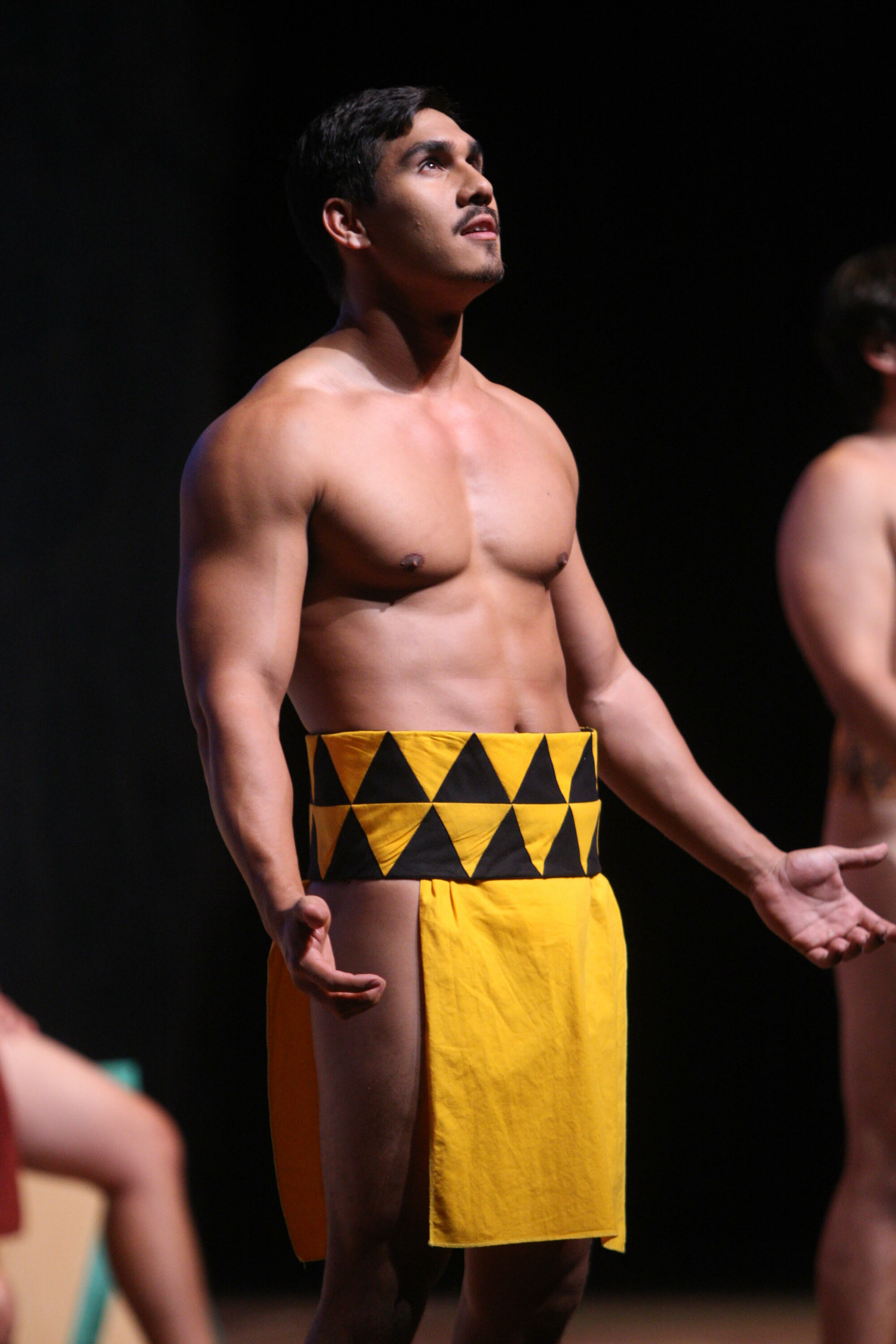 Hawaiian performer in traditional costume