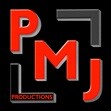 red PMJ letters on black background