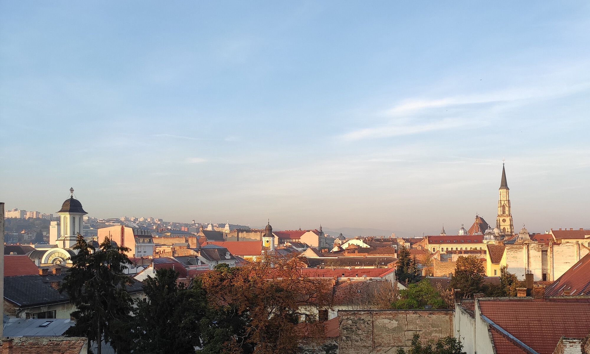 daytime rooftop view of the city of cluj, romania