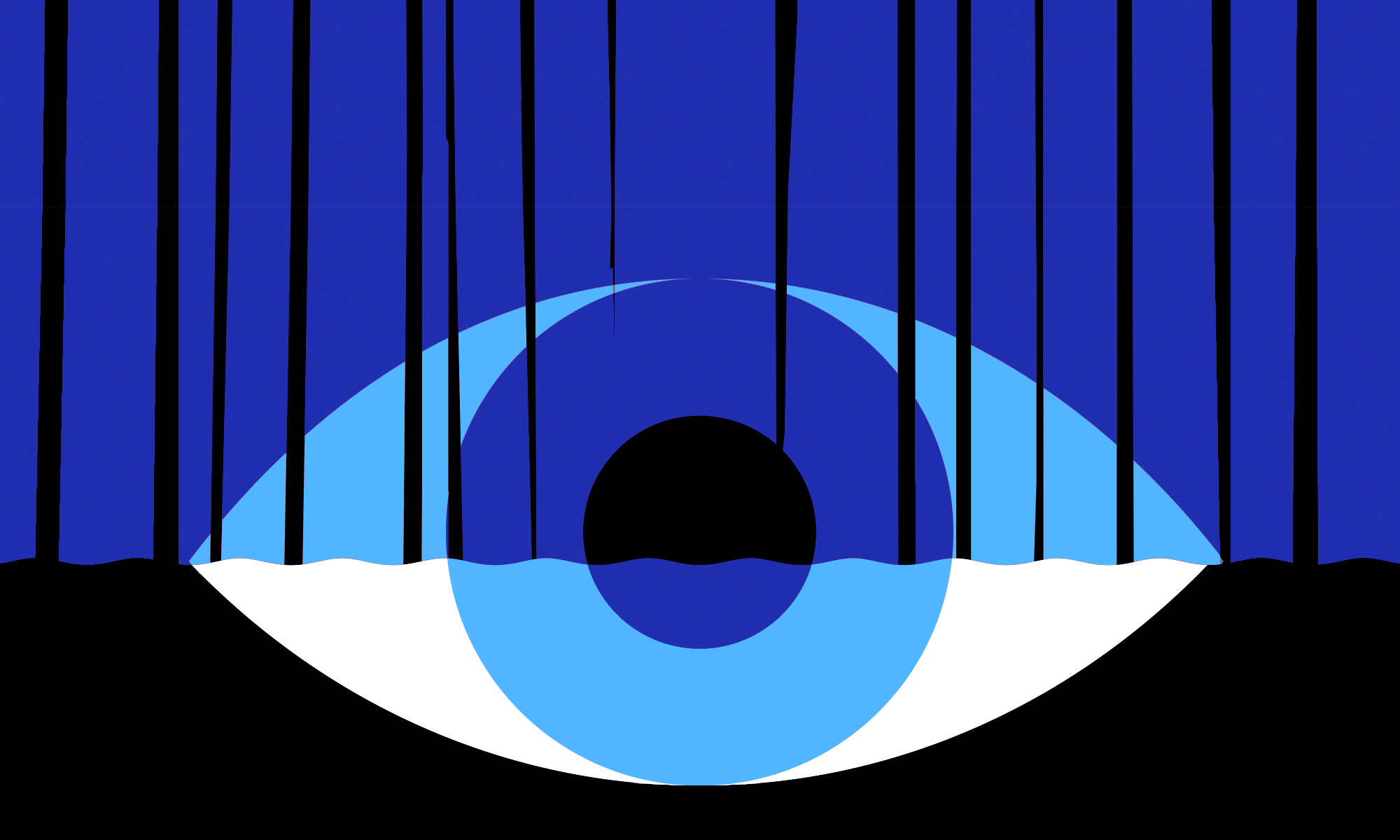 an illustration of a blue eye