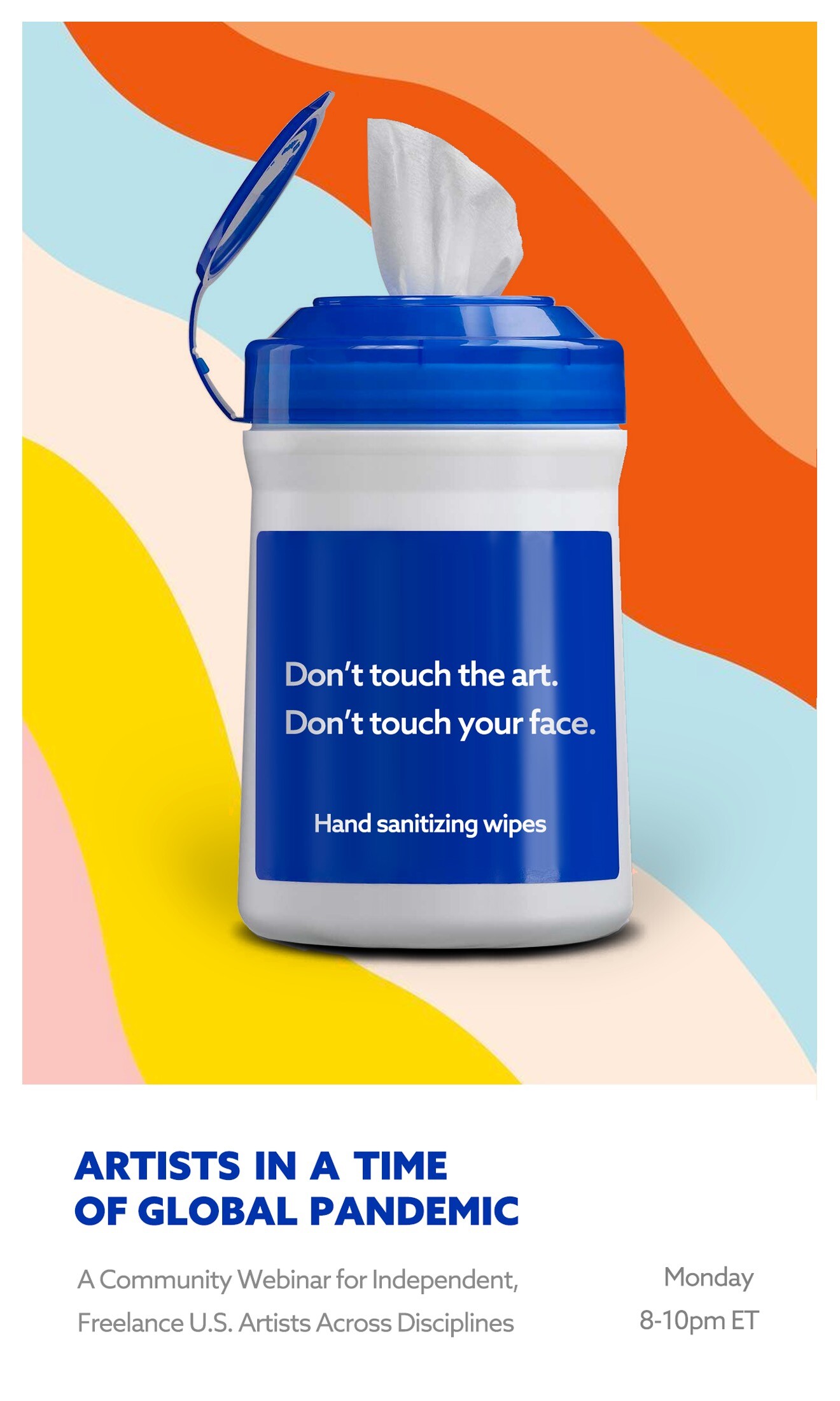 cleaning wipes that say "don't touch my art".