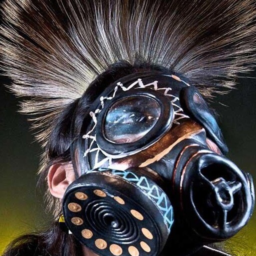 Performer wearing a mask.