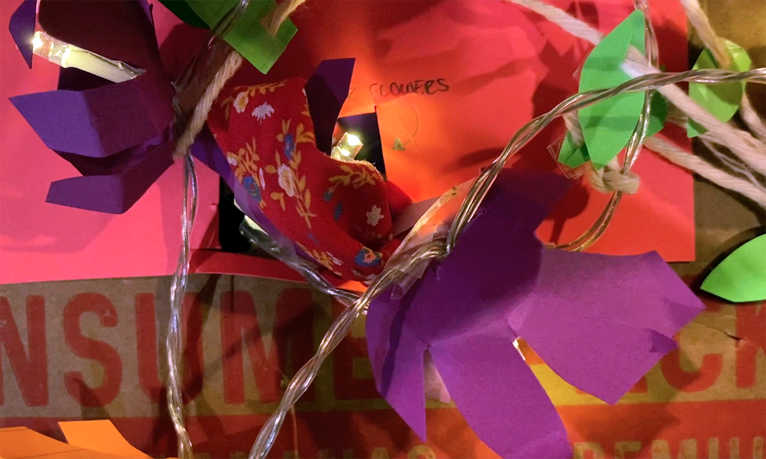 close up of colorful paper in various shapes, like flowers