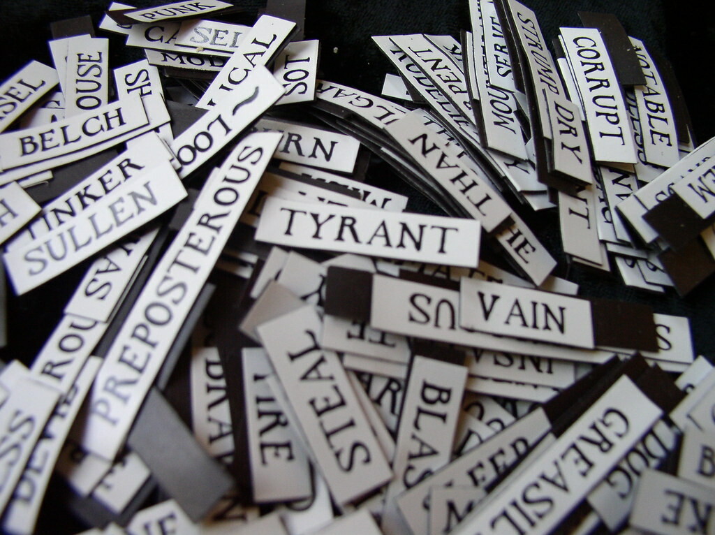 word magnets in a pile