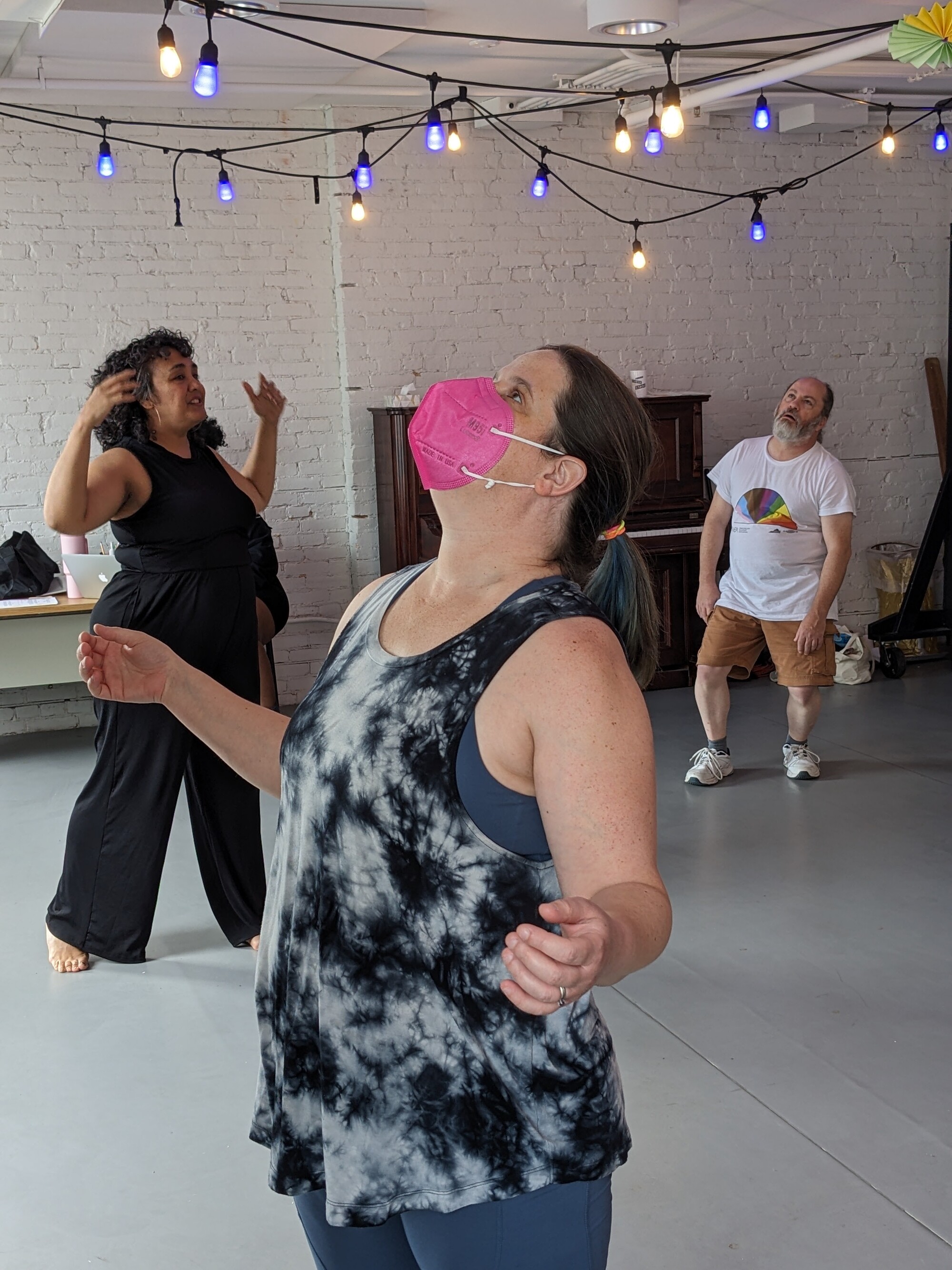 Participants engage in a movement workshop. 