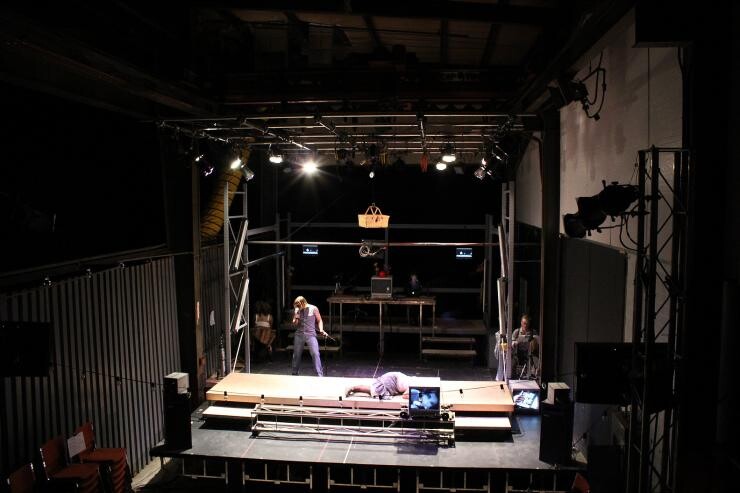 A stage being built.