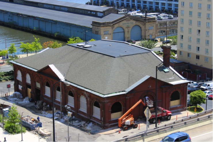 A large building.