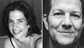 Close ups of two peoples' faces.