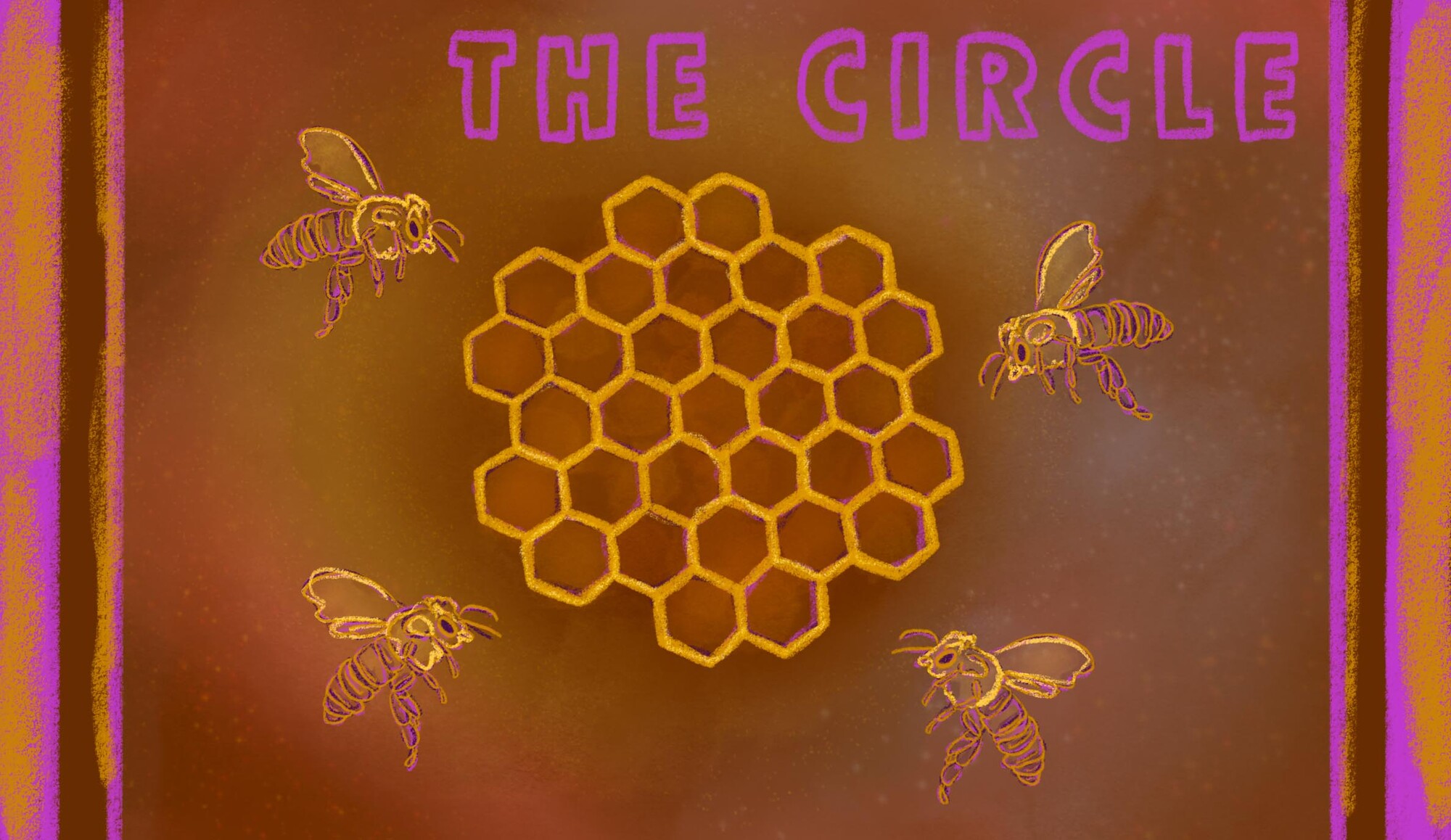 An image of honeycomb and the words the Circle.
