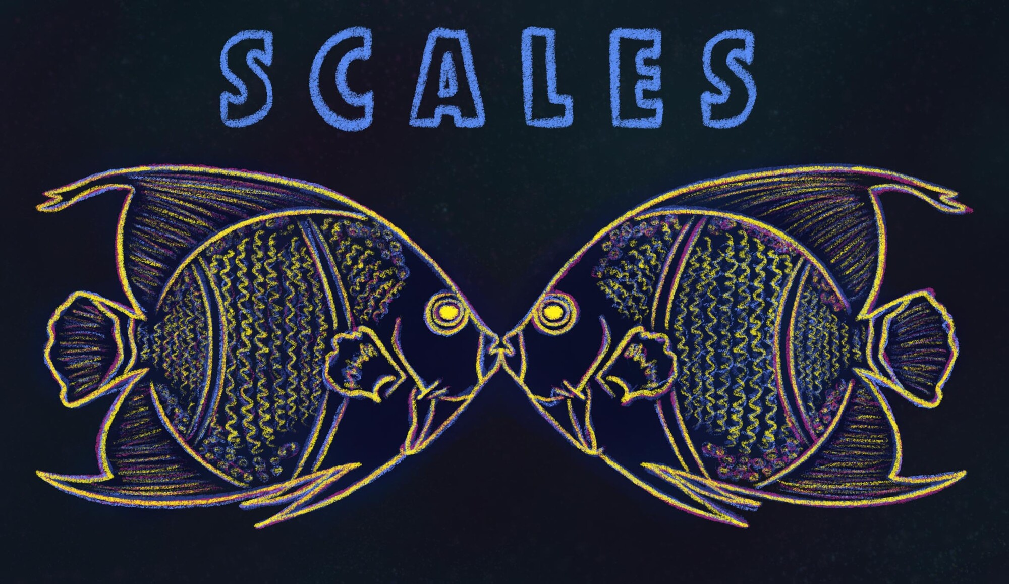 An image of two fish and the word scales.