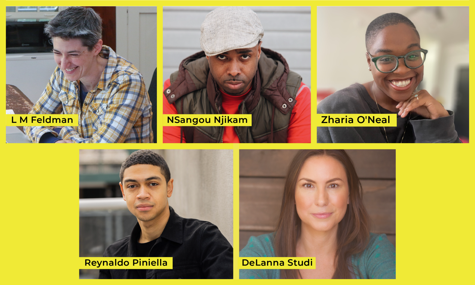 A collage of five headshots.