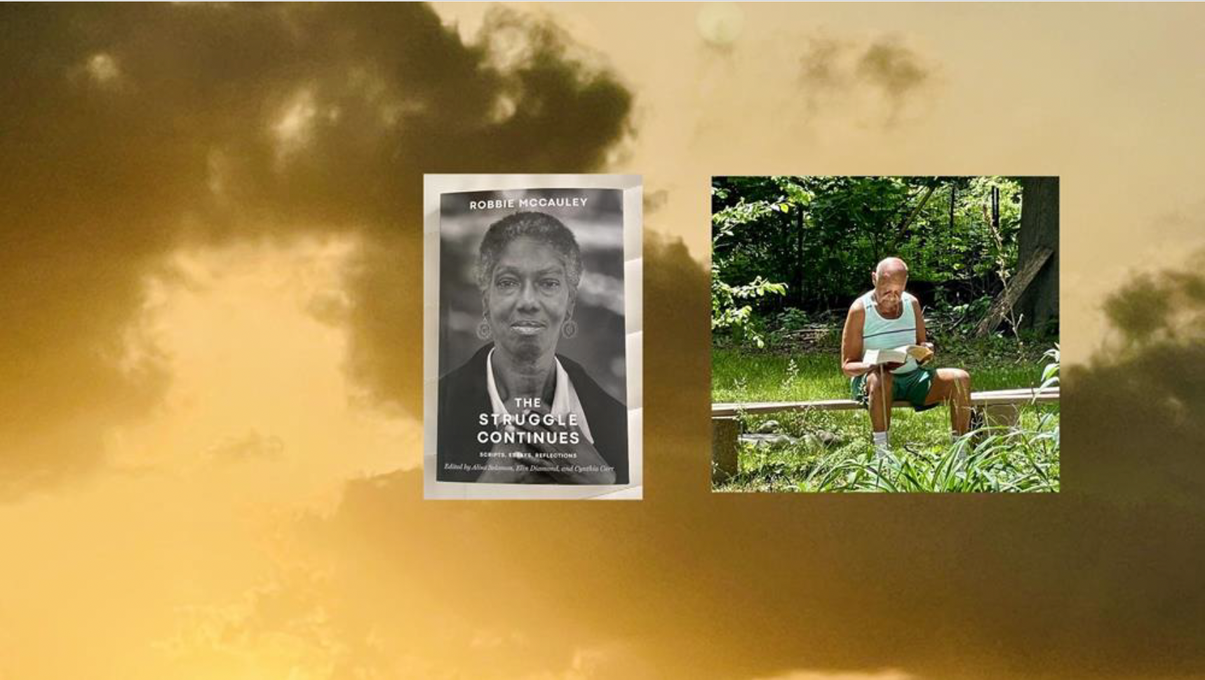 A slide featuring photos of Robbie McCauley and Arthur L. Jones