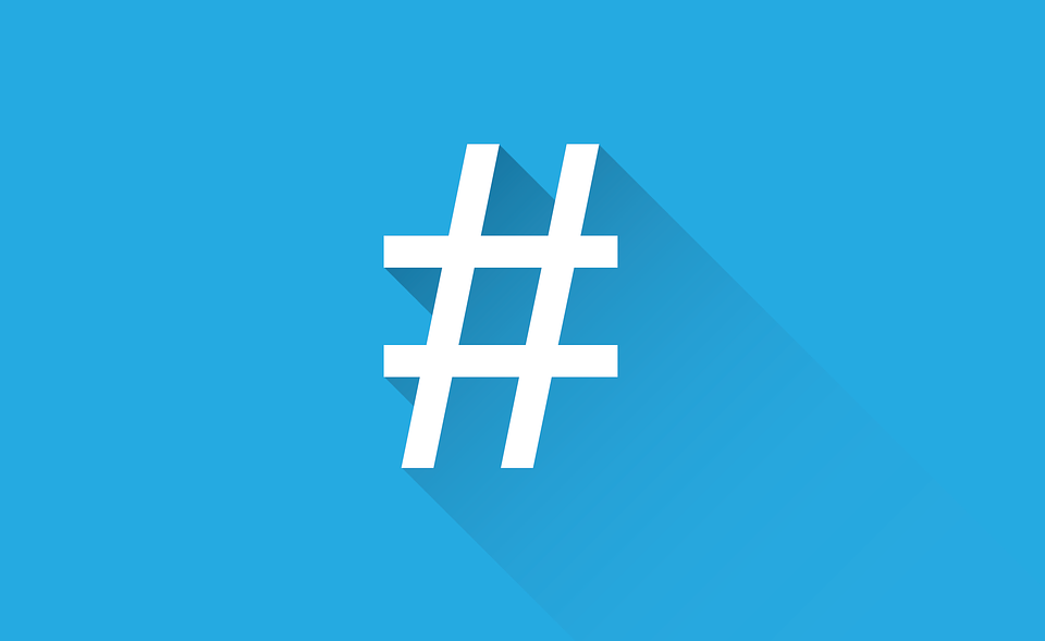 A graphic of a hashtag.