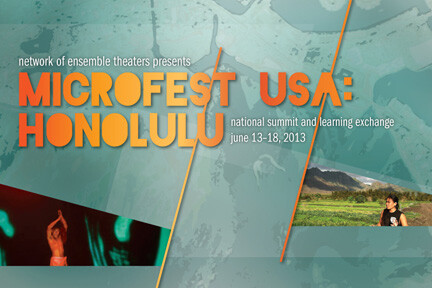 Postcard-style banner for Microfest USA: Honolulu.