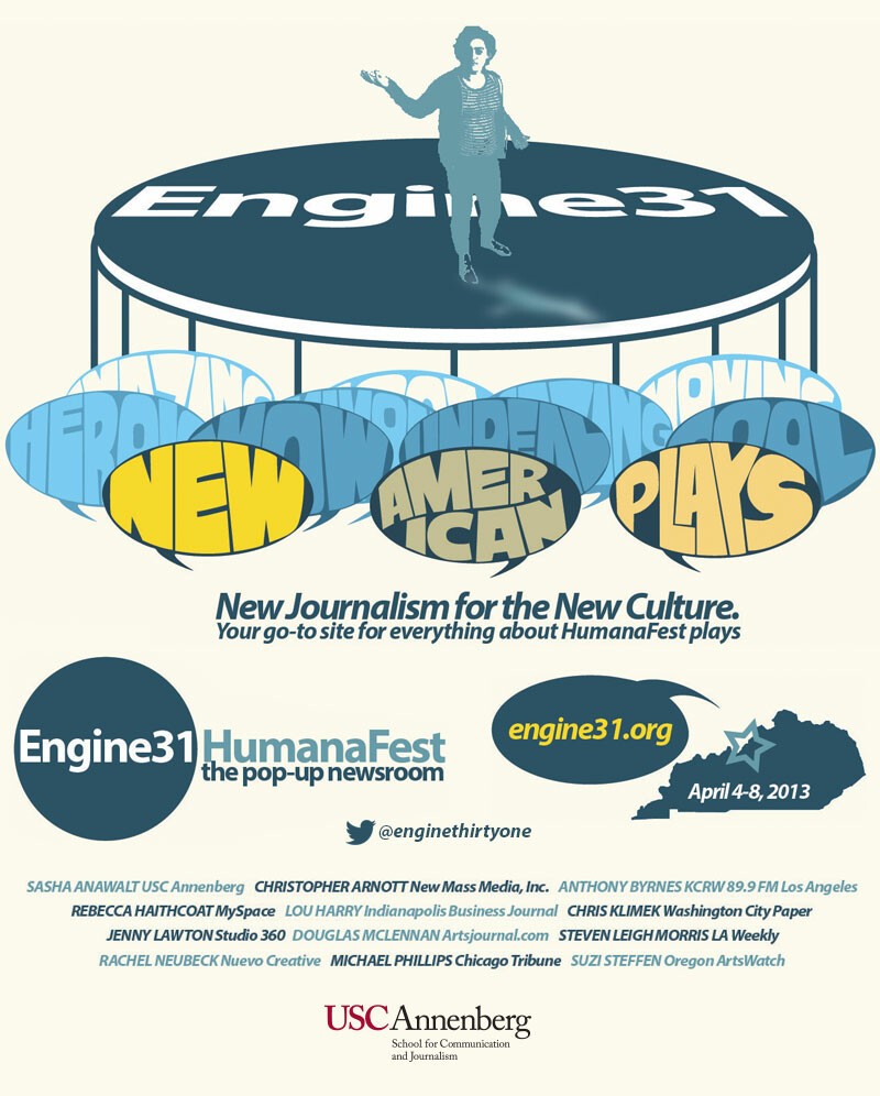 Poster for Engine31, the website for HumanaFest plays.