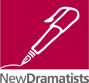 Logo for New Dramatists, which looks like a fountain pen writing.