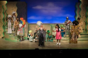 Performers partway through a scene in the Ensemble Theatre's production of The Wiz.