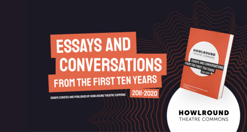 Graphic saying Essays and Conversation from the First 10 Years with a small image of an orange book